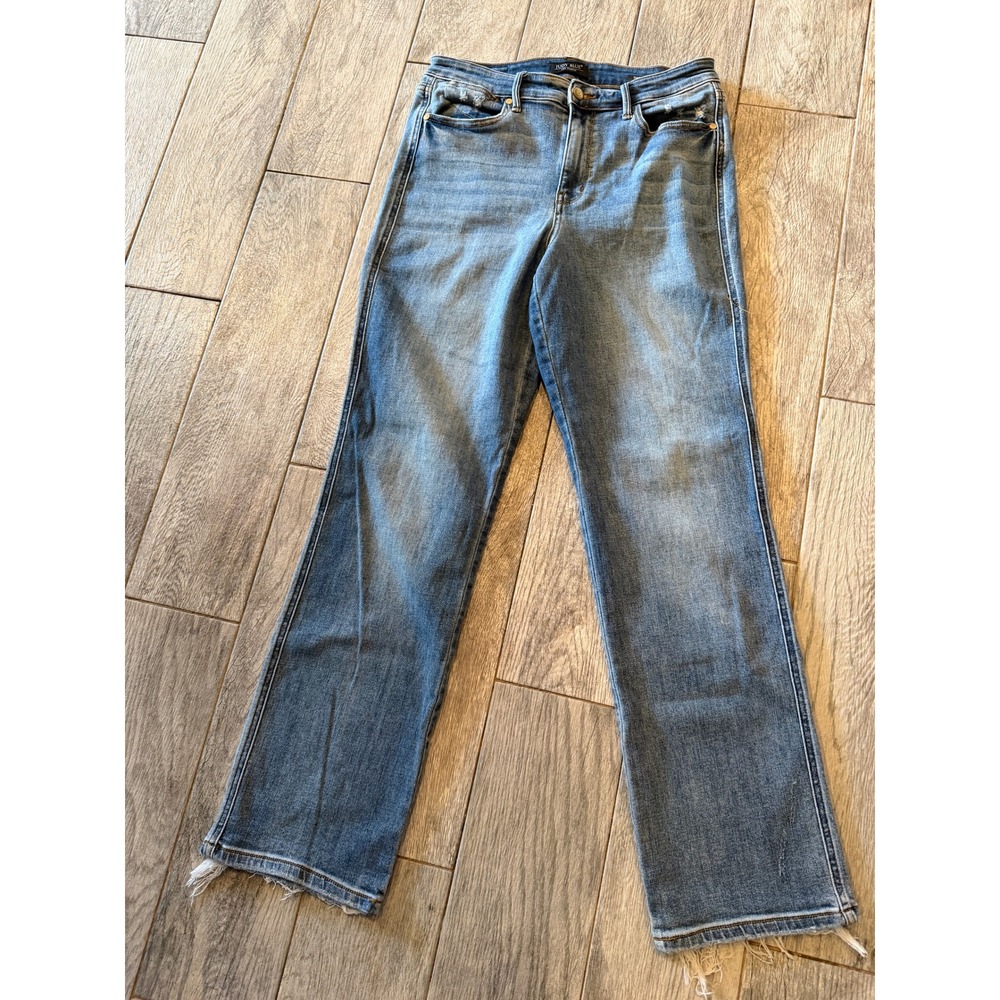 Judy Blue Denim Jeans 11 30 Dad Jean Distressed Frayed Raw Hem 82540 Womens Boho